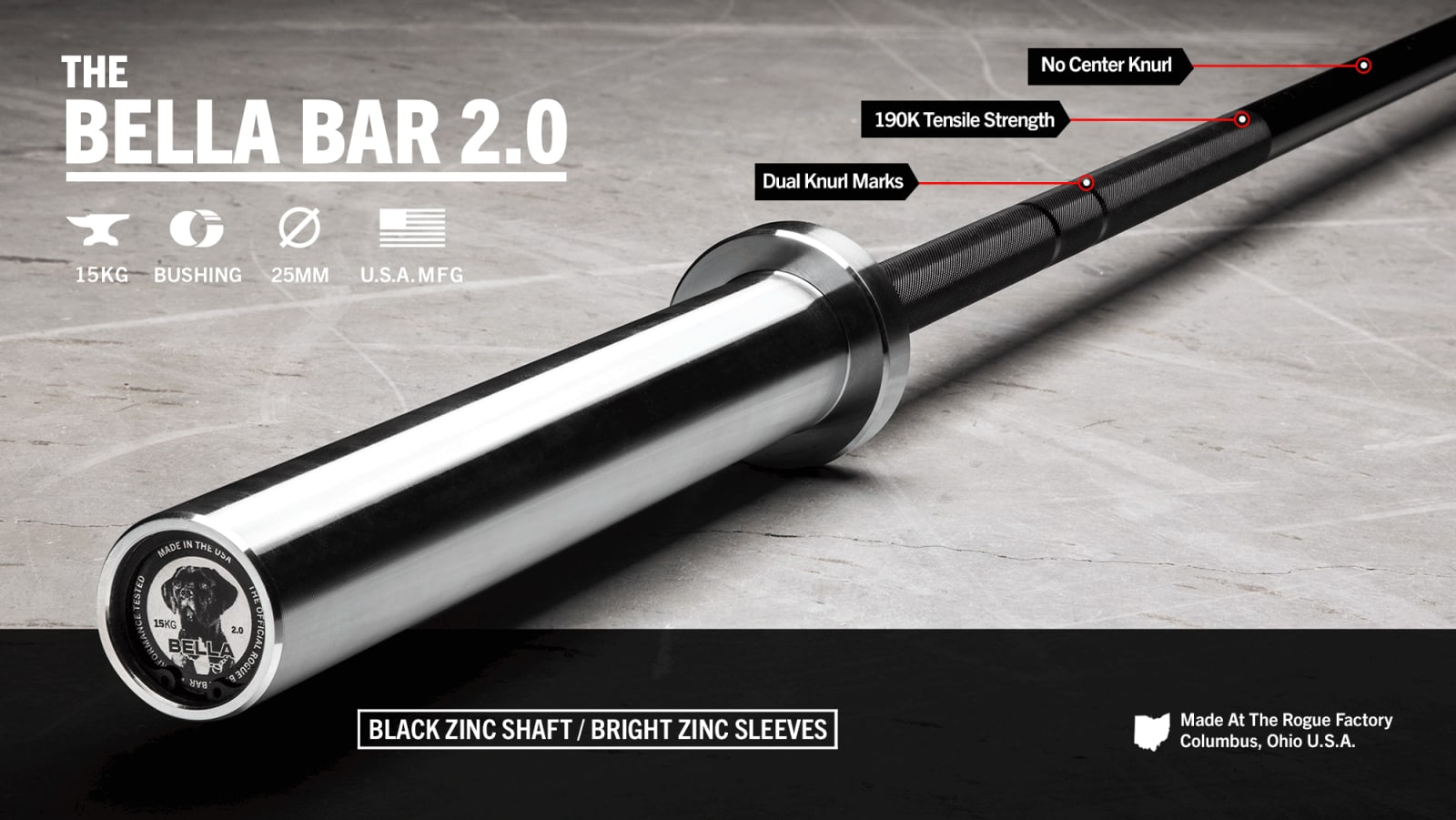 The Bella 2.0 Women s 15KG Bar Rogue Fitness Australia